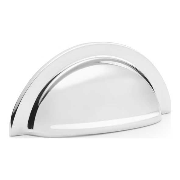 AW903PC • Polished Chrome • Alexander & Wilks Bardom Ridged Cabinet Cup Pull